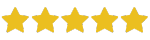 Five green stars on a teal background.